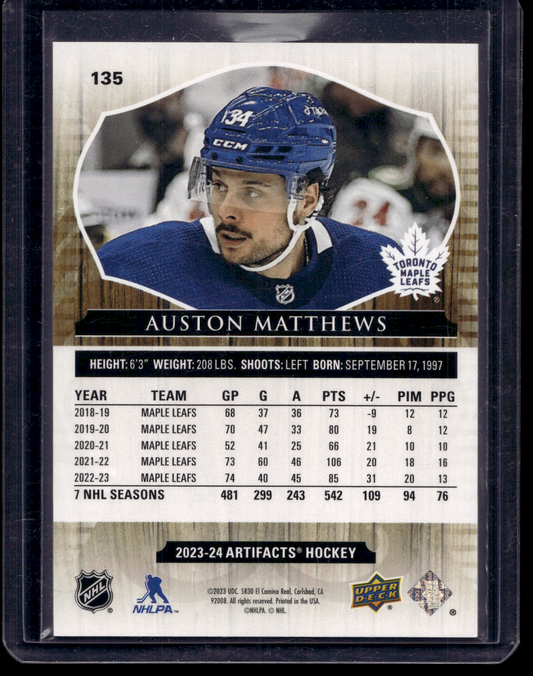 2023-24 Upper Deck Artifacts - Leather Variant - Stars - Auston Matthews #135