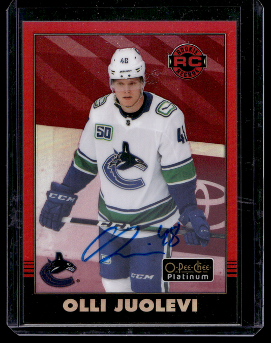2020-21 Upper Deck OPC Platinum - Retro - Red Rainbow Autographs - Rookies - Olli Juolevi #R-89 RY