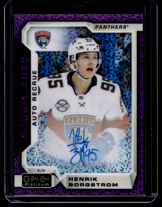 2018-19 Upper Deck OPC Platinum - Rookie Autographs - Violet Pixels - Henrik Borgstrom #R-HB RY