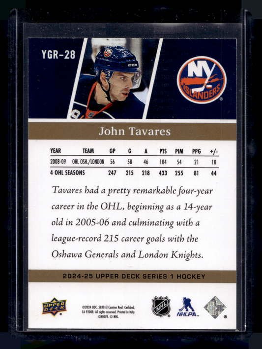 2024-25 Upper Deck Series 1 - Young Guns Renewed - Exclusives - John Tavares #YGR-28 /100