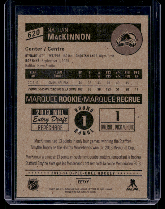 2013-14 O-Pee-Chee - Marquee Rookies - Nathan MacKinnon #620 RC