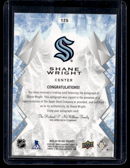 2022-23 Upper Deck Ice - White Snowflake Autographs - Shane Wright #125 RC