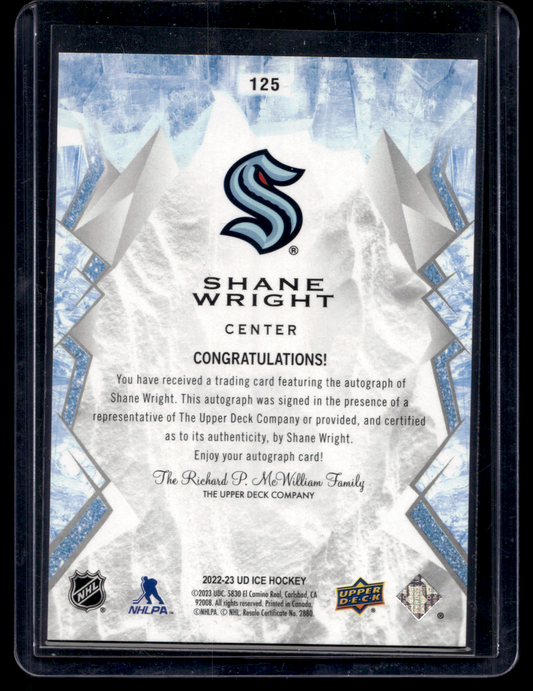 2022-23 Upper Deck Ice - White Snowflake Autographs - Shane Wright #125 RC