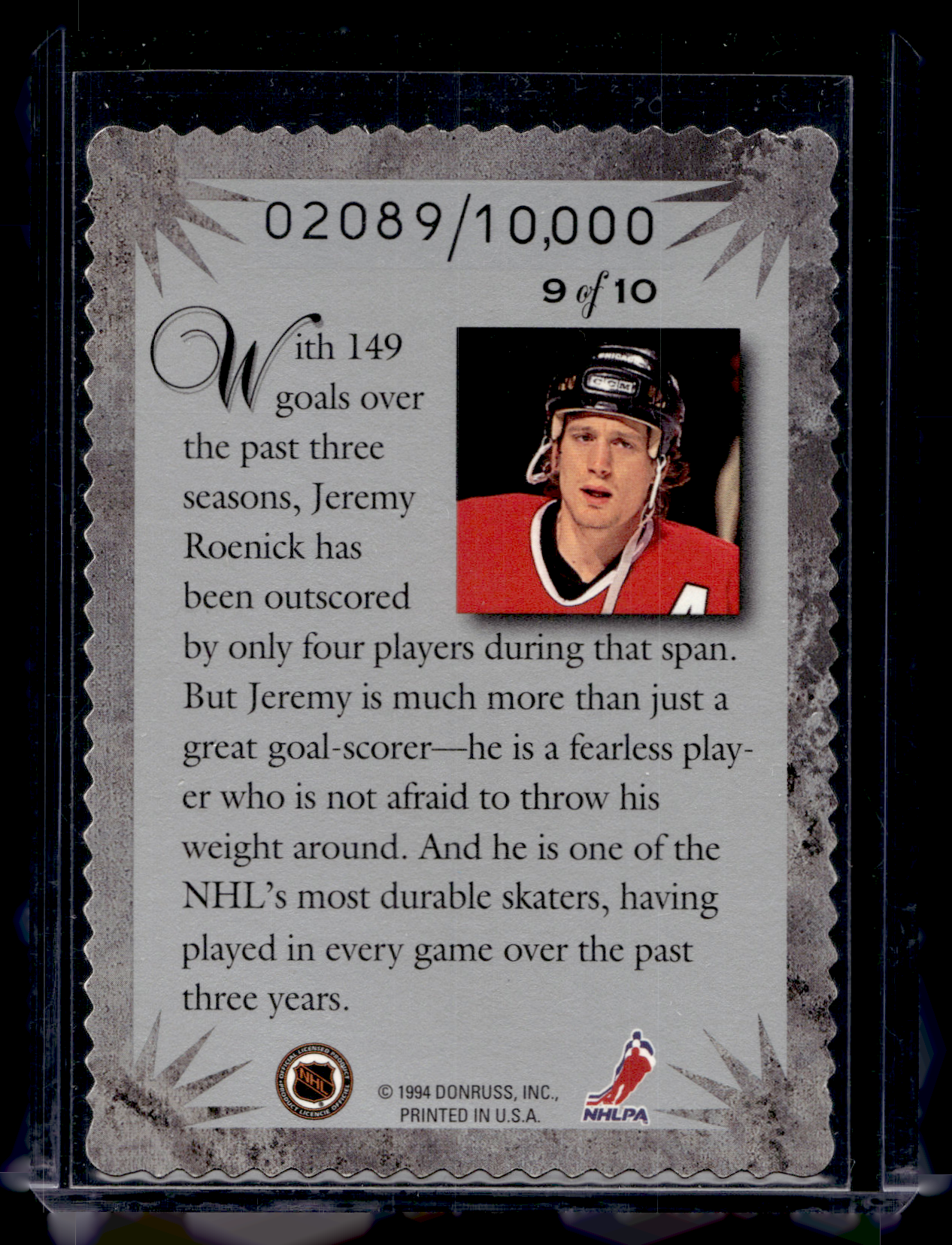 1994-95 Donruss - Elite Series - Jeremy Roenick #9 /10000