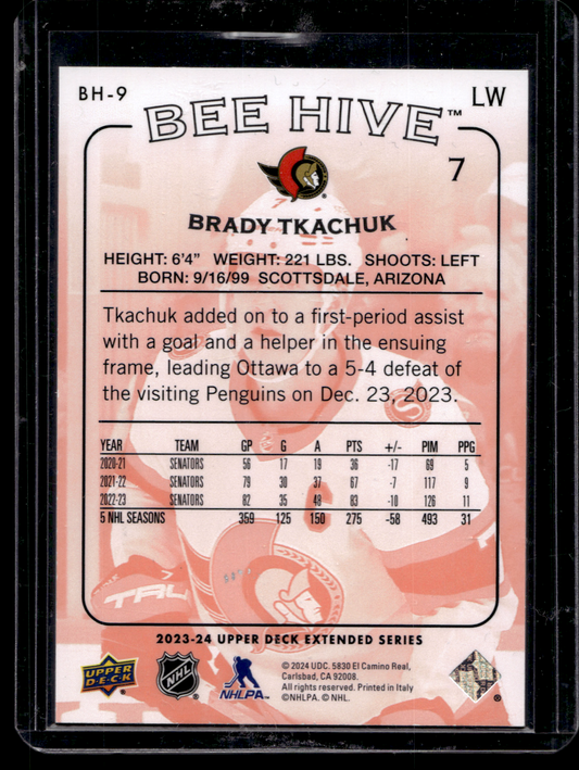 2023-24 Upper Deck Extended Series - 2003-04 Beehive - Red - Brady Tkachuk #BH-9 /250