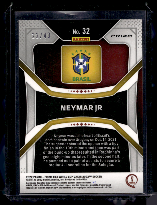 2022 Panini Prizm World Cup Qatar - Purple Mojo Prizm - Neymar Jr #32 /49