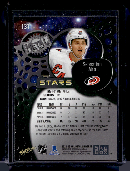 2022-23 Skybox Metal Universe - Precious Metal Gems Green - Sebastian Aho #131 /10