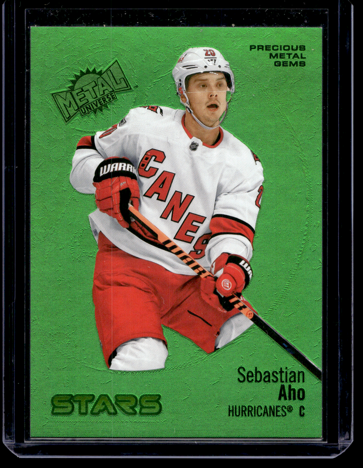 2022-23 Skybox Metal Universe - Precious Metal Gems Green - Sebastian Aho #131 /10