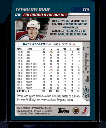 2003-04 Topps Traded - Blue - Teemu Selanne #TT9 /500