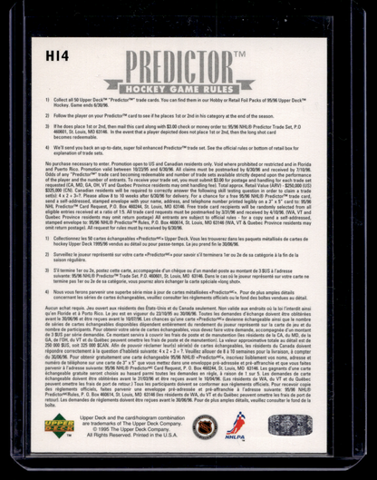 1995-96 Upper Deck - Hobby Award Predictor - Redemption - Patrick Roy #H14