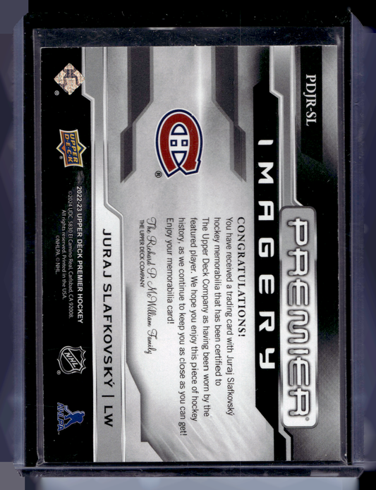 2022-23 Upper Deck Premier - Premier Dynamic Imagery Rookies Jersey - Juraj Slafkovsky #PDJR-SL /300 RY