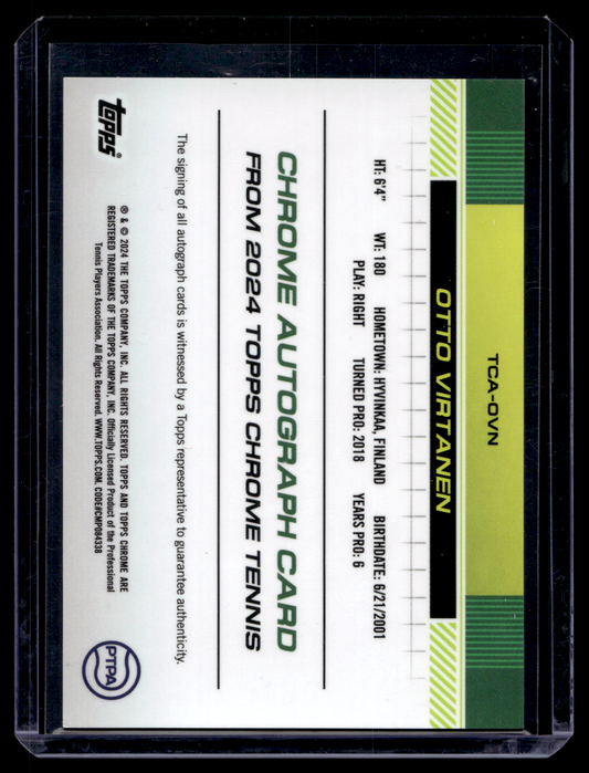 2024 Topps Chrome - Autographs I - Blue Refractor - Otto Virtanen #TCA-OVN /250 RY