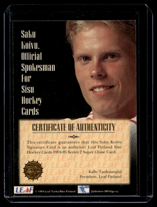 1994-95 Sisu Super Chase - Saku Koivu Signature