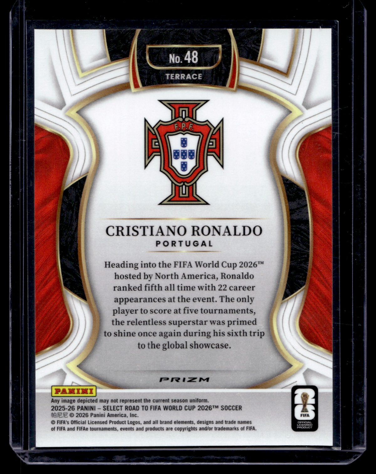 2025-26 Panini Select Road to FIFA World Cup - Ice Prizm - Cristiano Ronaldo #48