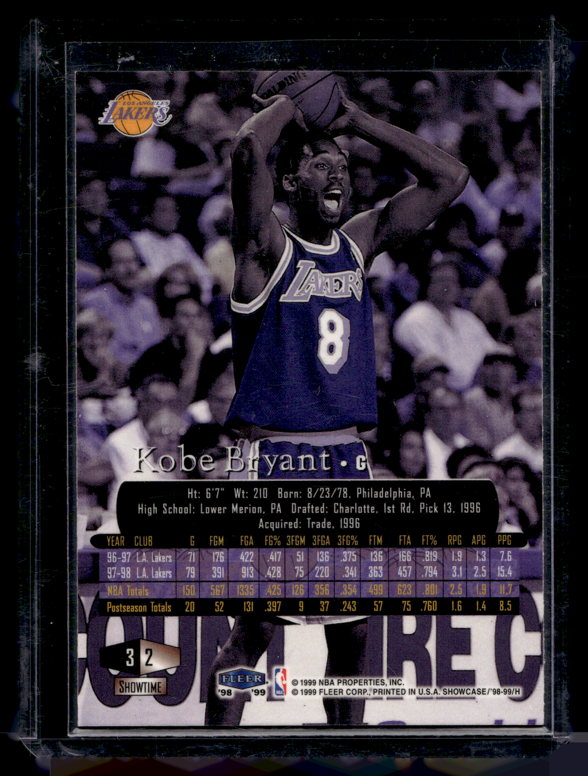 1998-99 Flair Showcase - Row 3 - Kobe Bryant #2