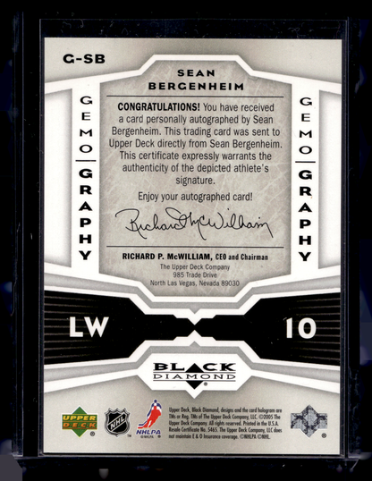 2005-06 Upper Deck Black Diamond - Gemography - Sean Bergenheim #G-SB
