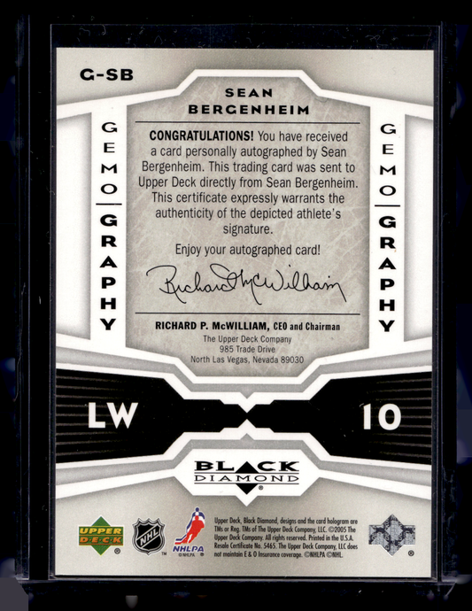 2005-06 Upper Deck Black Diamond - Gemography - Sean Bergenheim #G-SB