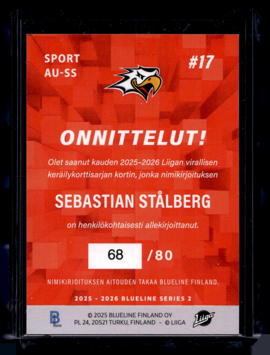 2025-26 Blueline Signature Silver - Sebastian Stålberg #AU-SS /80