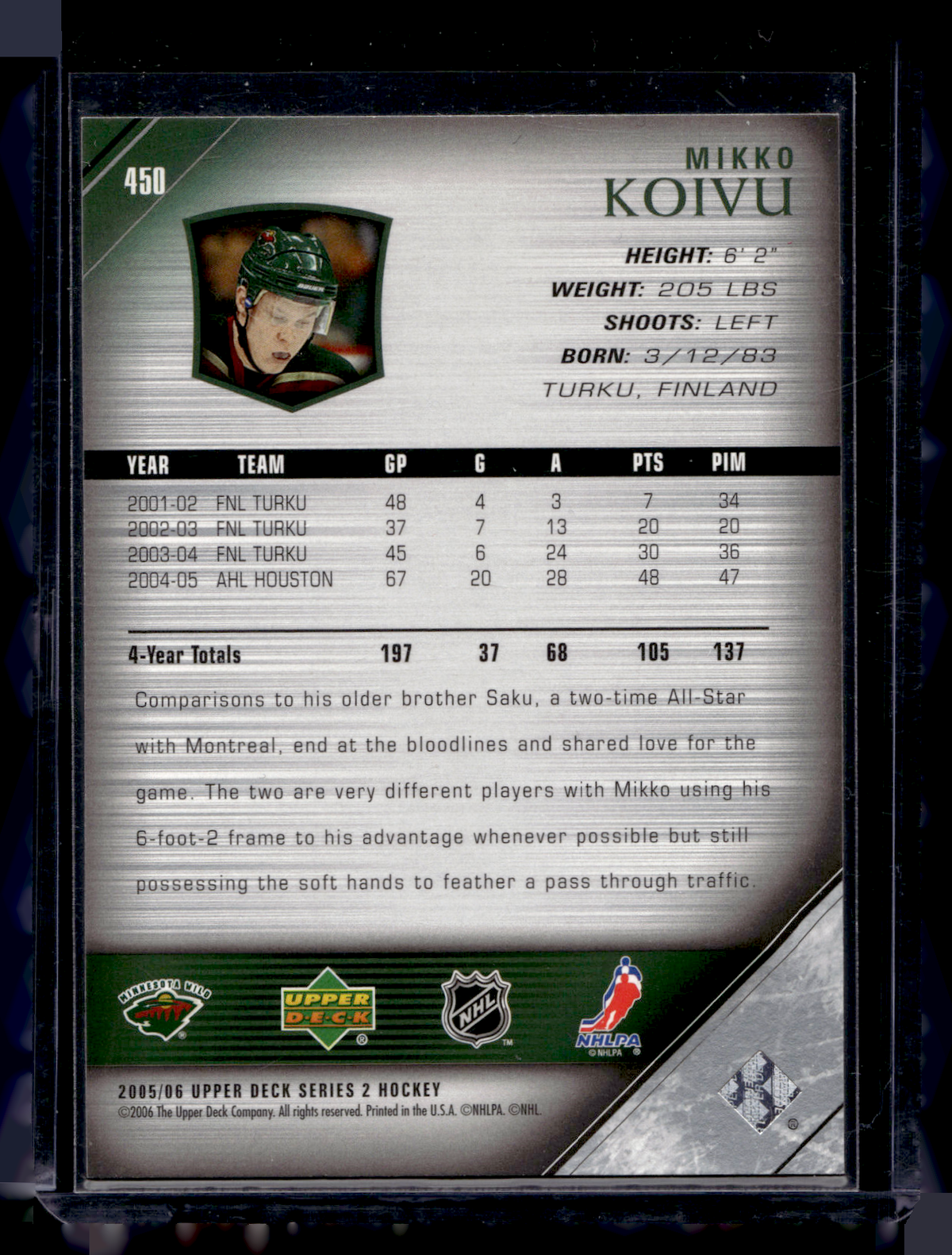 2005-06 Upper Deck - Young Guns - Mikko Koivu #450 RC