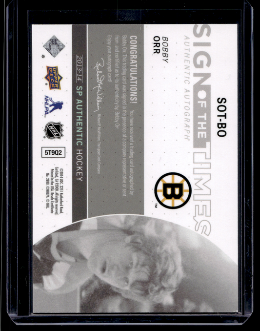 2013-14 Upper Deck SP Authentic - Sign of the Times - Bobby Orr #SOT-BO