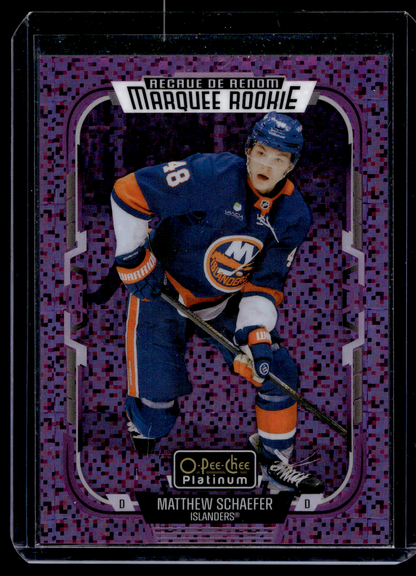 2025-26 Upper Deck OPC Platinum - Violet Pixels - Marquee Rookies - Matthew Schaefer #268 /299 RC