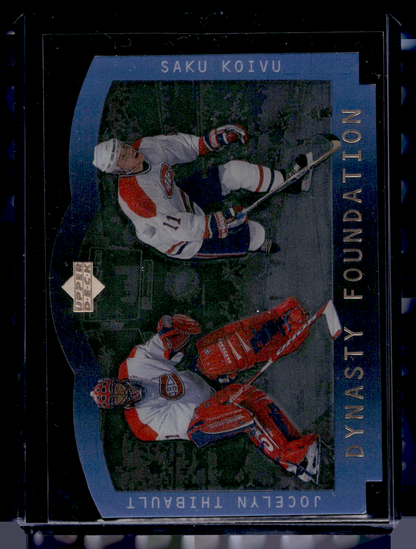 1996-97 Upper Deck Ice - Stanley Cup Foundations - Dynasty Die-Cut - Jocelyn Thibault / Saku Koivu #S4