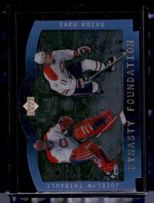1996-97 Upper Deck Ice - Stanley Cup Foundations - Dynasty Die-Cut - Jocelyn Thibault / Saku Koivu #S4