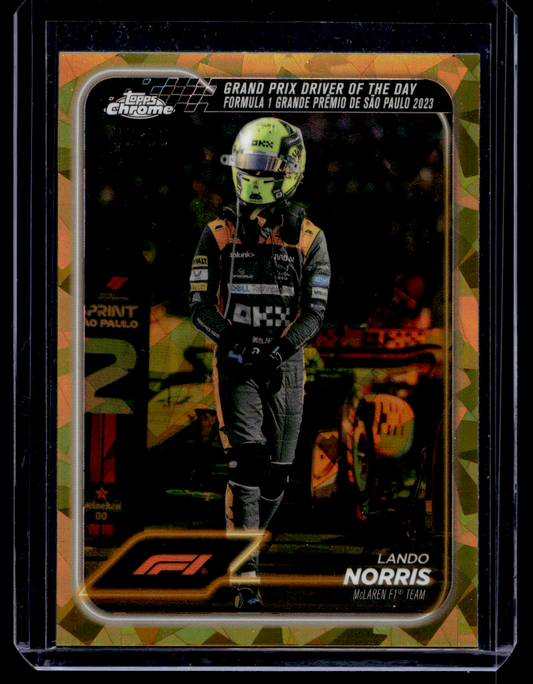 2024 Topps Chrome Sapphire Edition Formula 1 - Gold - Grand Prix Driver of the Day - Lando Norris #178 /50