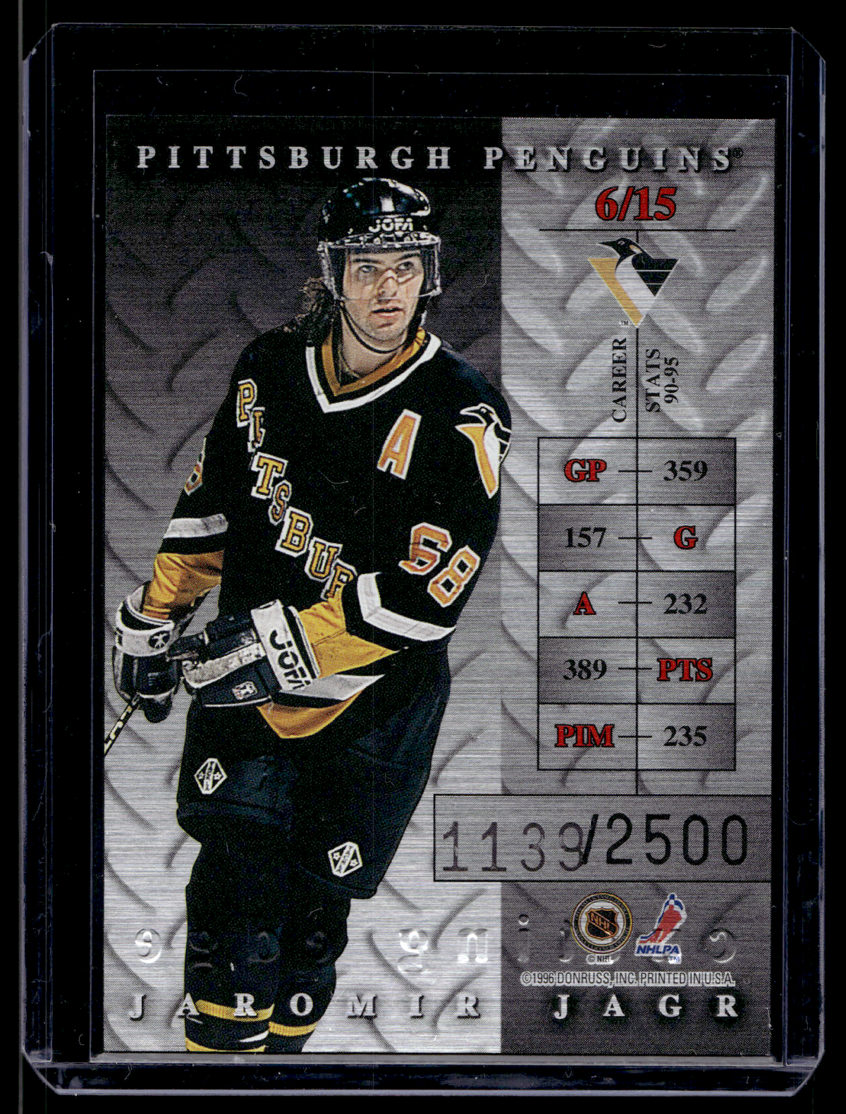 1995-96 Donruss Elite - Cutting Edge - Jaromir Jagr #6 /2500