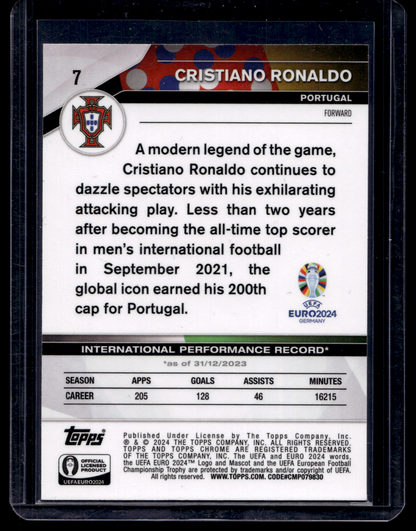 2024 Topps Chrome UEFA Euro - Cristiano Ronaldo #7