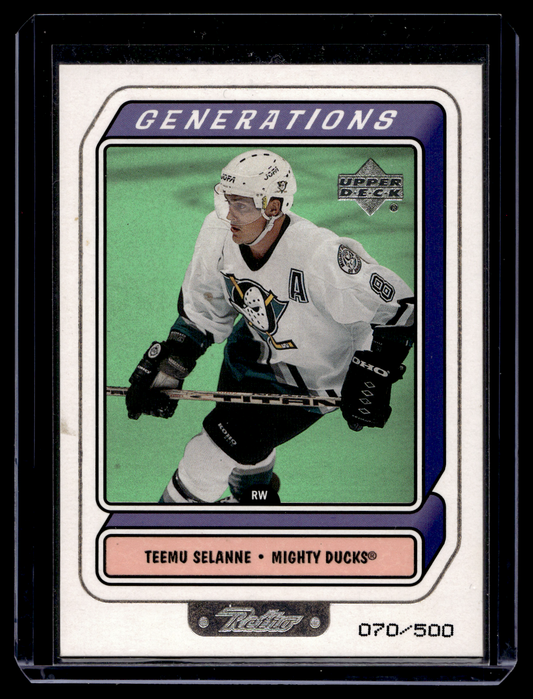 1999-00 Upper Deck Retro - Generations - Level 2 - Teemu Selanne #G8B /500