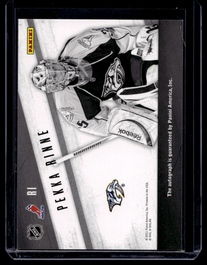 2010-11 Panini Zenith - Yours Truly Autographs - Pekka Rinne #RI