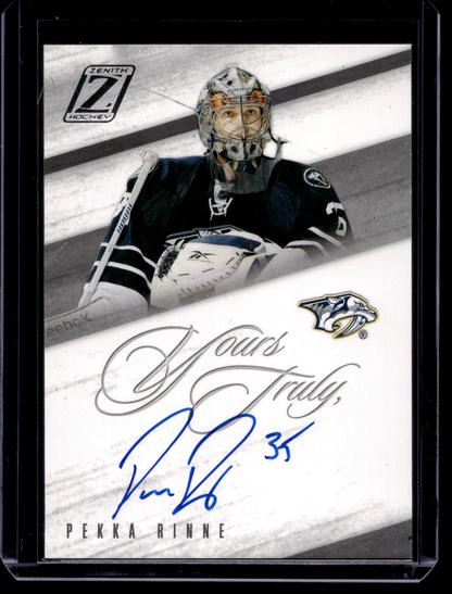 2010-11 Panini Zenith - Yours Truly Autographs - Pekka Rinne #RI