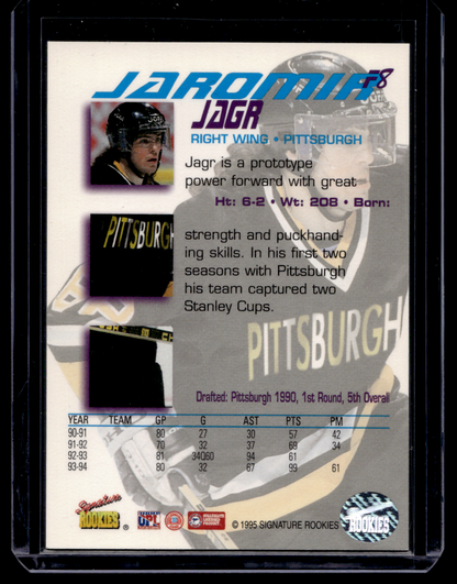 1995 Signature Rookies Tetrad - SR Force - Autographs - Jaromir Jagr #F8 /2500