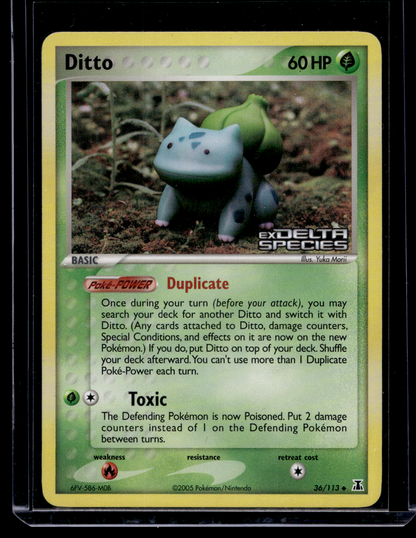2005 Pokemon - EX Delta Species - Reverse Foil - Ditto (Bulbasaur) #36 (Kunto: Excellent)