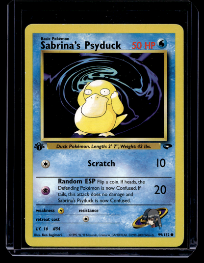 2000 Pokemon Gym Challenge - 1st Edition - Sabrina's Psyduck #99 (Kunto: Excellent)