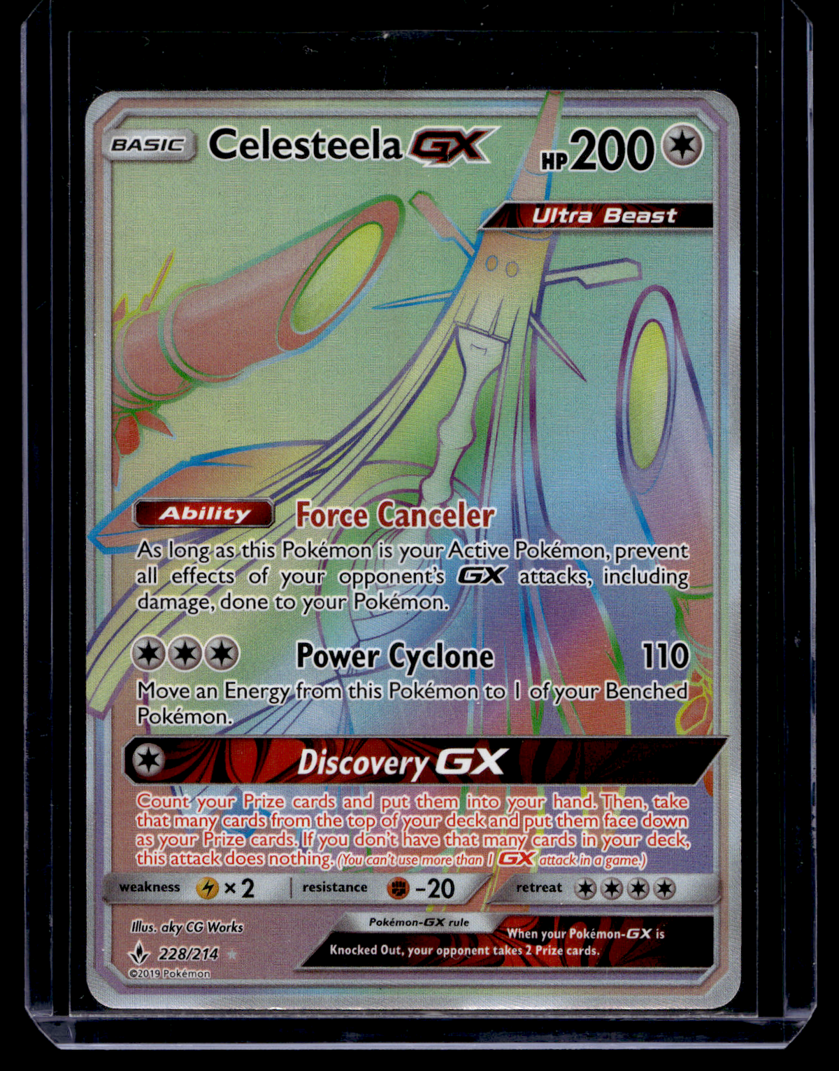 2019 Pokemon Sun & Moon - Unbroken Bonds - Rainbow - Celesteela GX #228