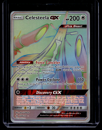 2019 Pokemon Sun & Moon - Unbroken Bonds - Rainbow - Celesteela GX #228