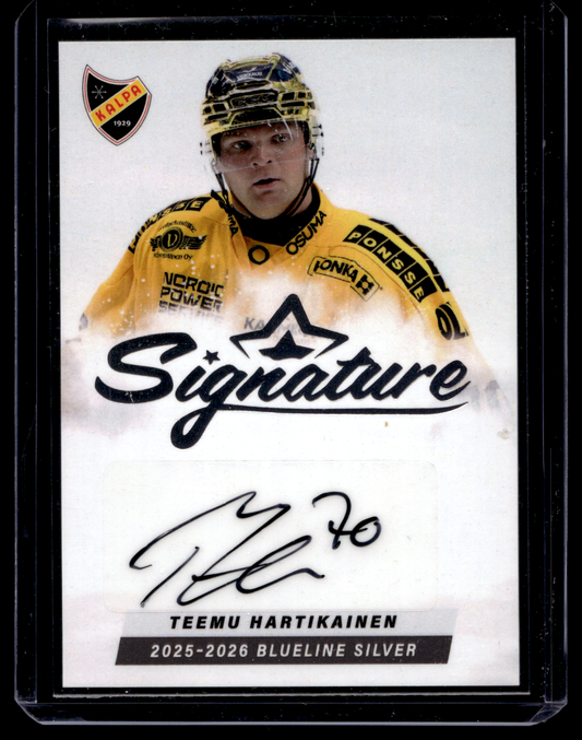 2025-26 Blueline Signature Silver - Teemu Hartikainen #AU-TH /80