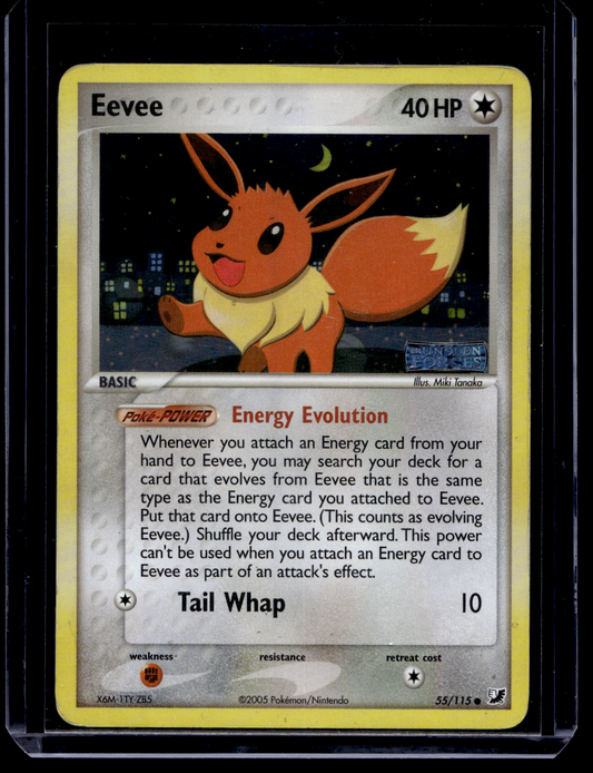 2005 Pokemon - EX Unseen Forces - Reverse Foil - Eevee #55 (Kunto: Good)