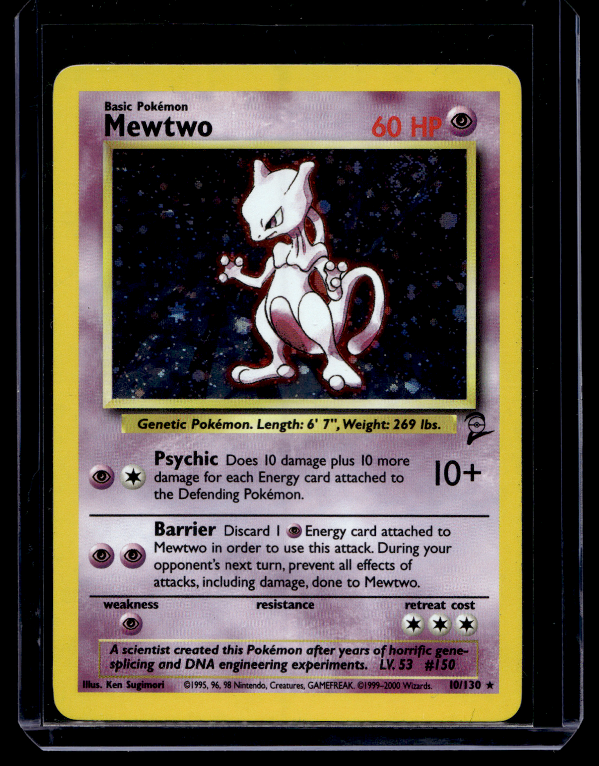 2000 Pokemon Base Set 2 - Holo - Mewtwo #10 (Kunto: Excellent)