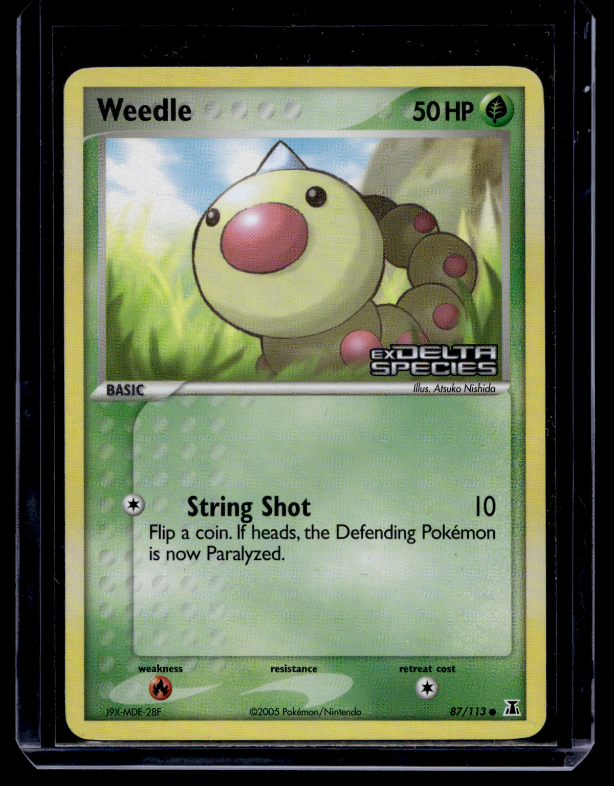 2005 Pokemon - EX Delta Species - Reverse Foil - Weedle #87 (Kunto: Excellent)
