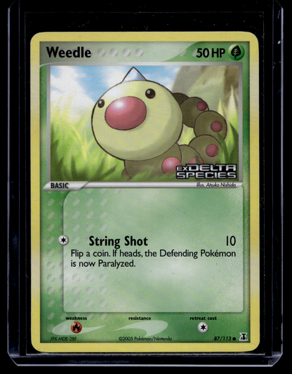 2005 Pokemon - EX Delta Species - Reverse Foil - Weedle #87 (Kunto: Excellent)
