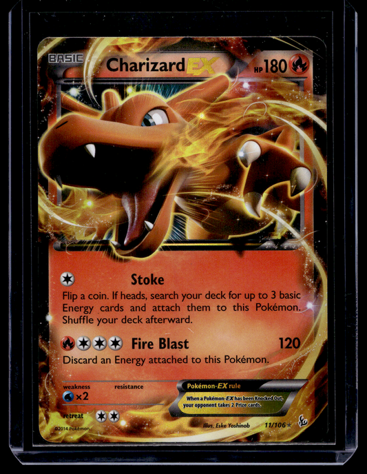 2014 Pokemon XY - Flashfire - Charizard EX #11 (Kunto: Good)