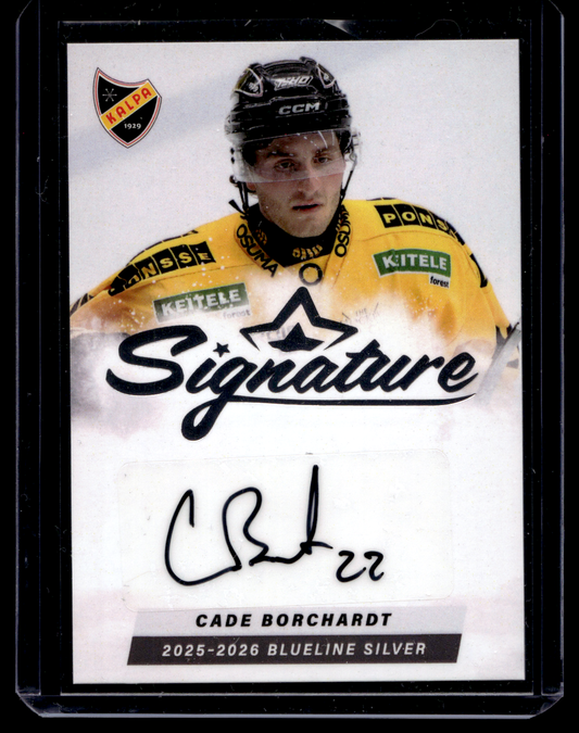 2025-26 Blueline Signature Silver - Cade Borchardt #AU-CB /80