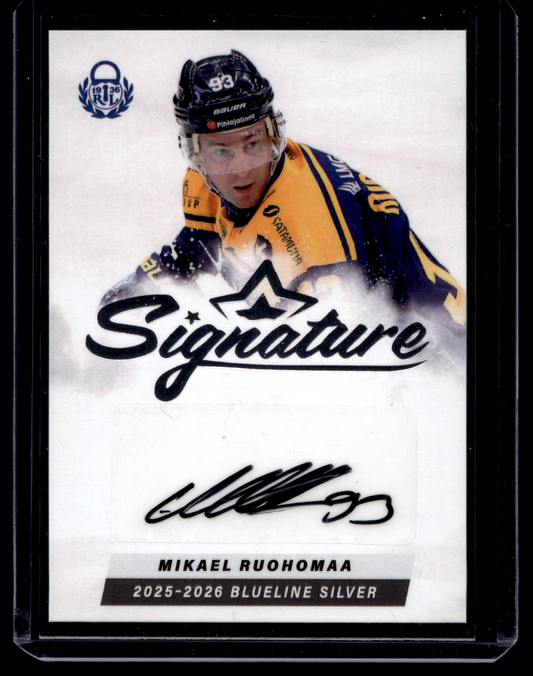 2025-26 Blueline Signature Silver - Mikael Ruohomaa #AU-MR /80