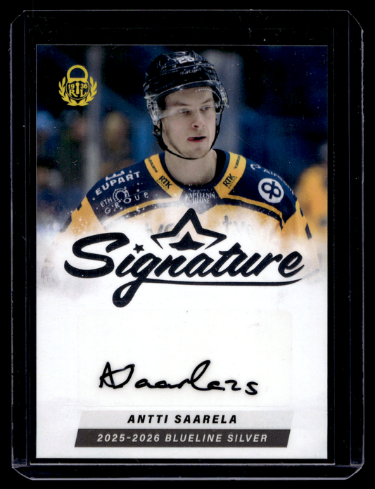 2025-26 Blueline Signature Silver - Antti Saarela #AU-AS /80