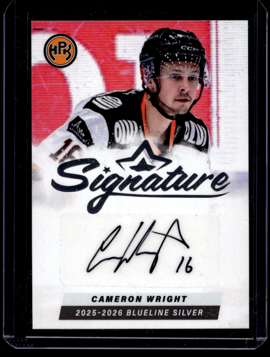 2025-26 Blueline Signature Silver - Cameron Wright #AU-CW /80
