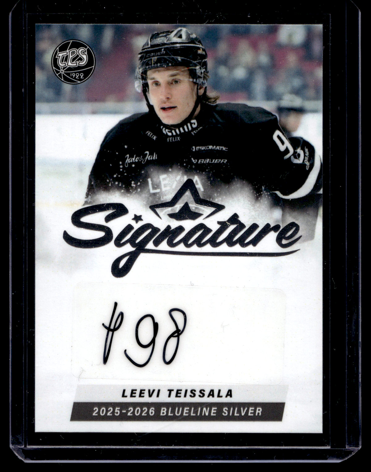 2025-26 Blueline Signature Silver - Leevi Teissala #AU-LT /80
