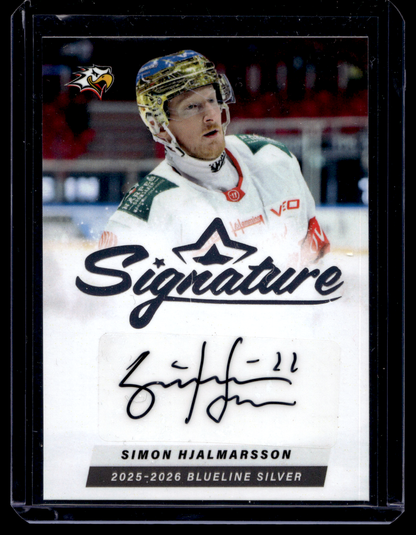 2025-26 Blueline Signature Silver - Simon Hjalmarsson #AU-SH /80